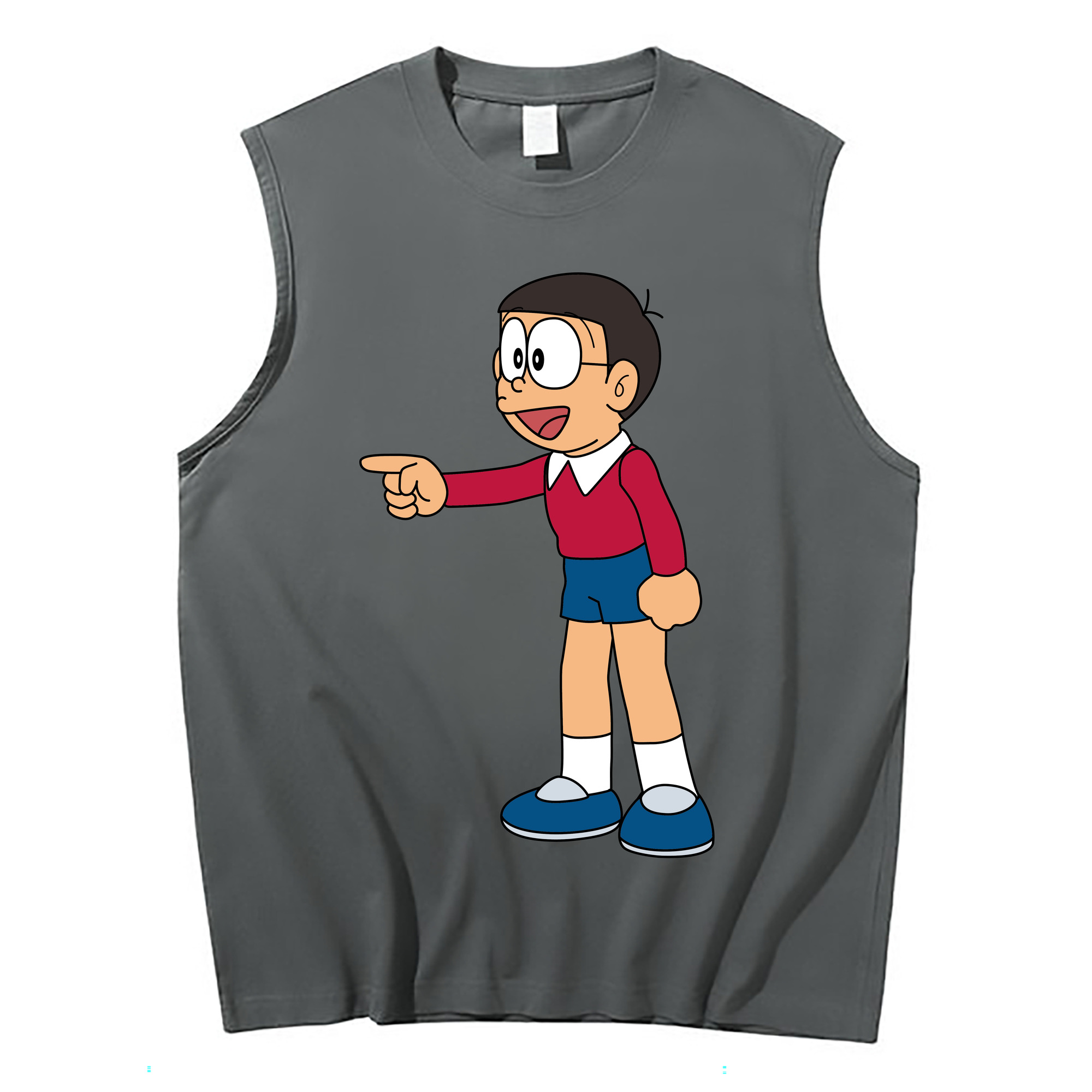 （画像用） ドラえもん 野比 のび太 Doraemon Nobita Nobi コットン100％タンクトップ（フロントプリント）